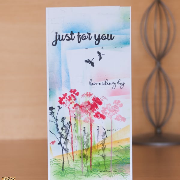 Just For You Wildflowers design handmade card
