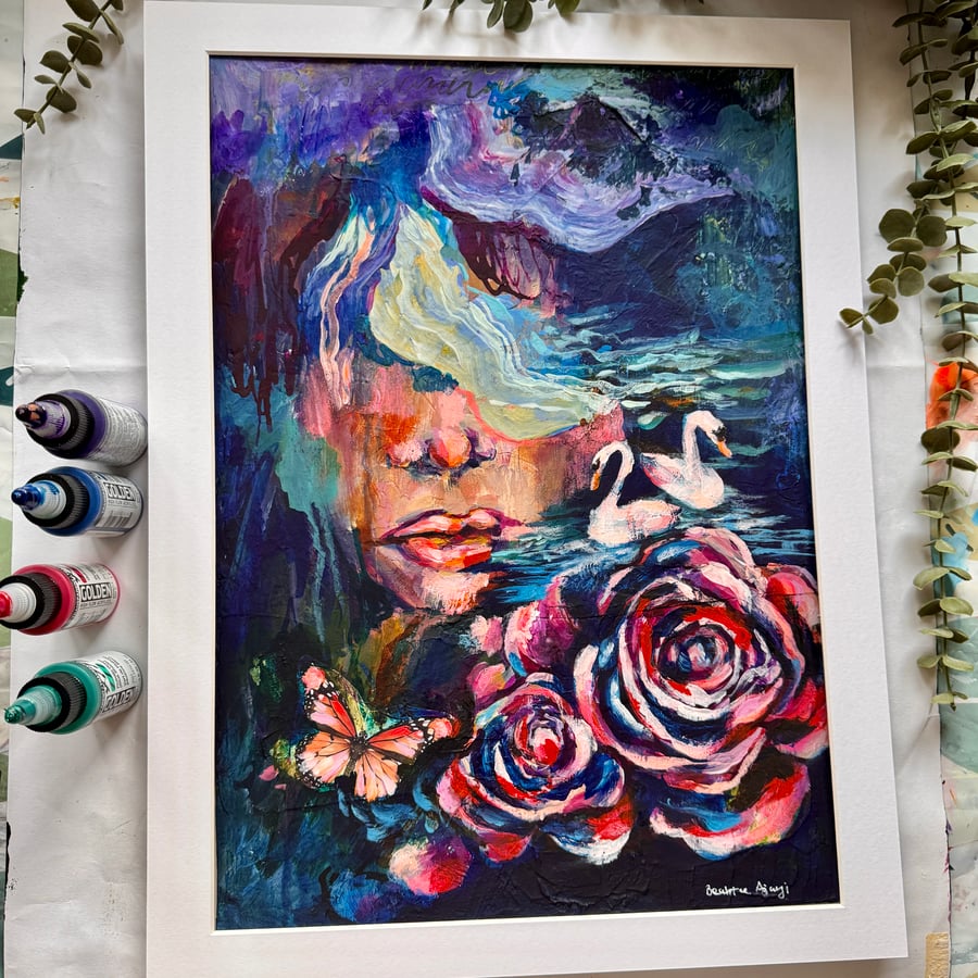 Original Artwork Morgan - Painting on wooden Art Palette 