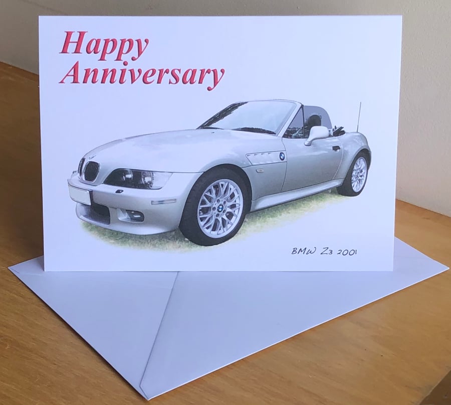 BMW Z3 2001 - Birthday, Anniversary, Retirement or Plain Card