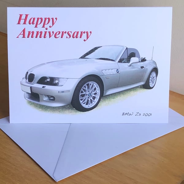 BMW Z3 2001 - Birthday, Anniversary, Retirement or Plain Card