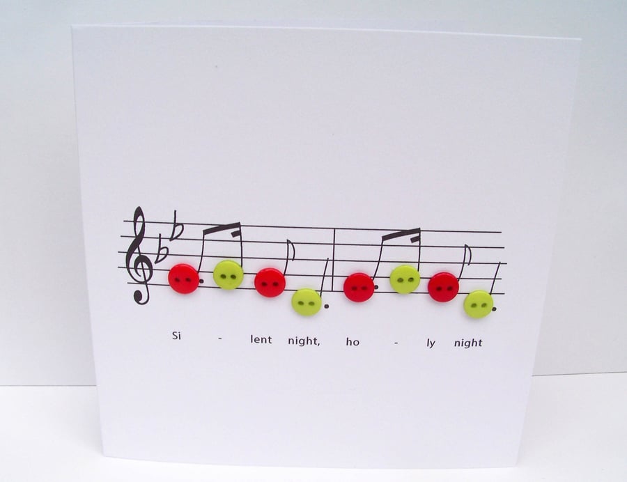 Silent Night - Christmas Carol Music Card
