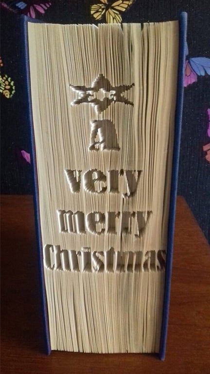 A Very Merry Christmas Tree CUT & FOLD Book folding pattern -EMAILED PDF PATTERN