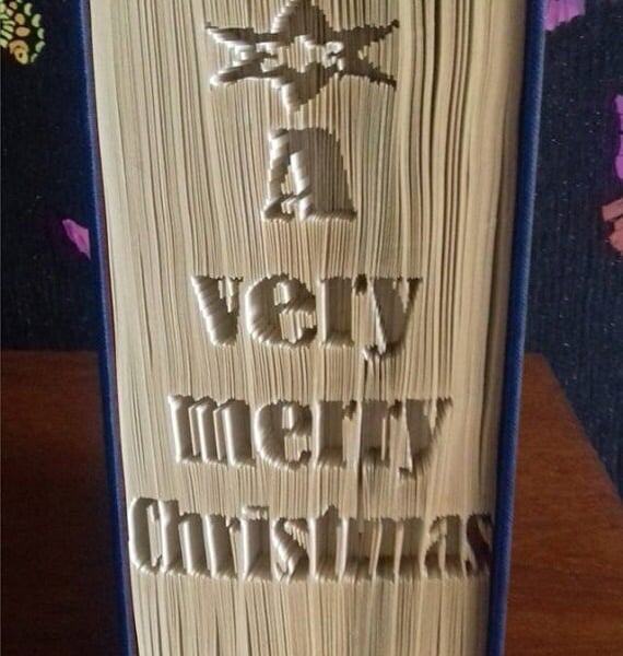 A Very Merry Christmas Tree CUT & FOLD Book folding pattern -EMAILED PDF PATTERN