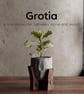 Modern Planter with Wooden Stand, Stone Texture Pot, Minimalist Indoor Planter, 