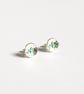 Silver button earrings, stitched, button earrings - Image 3