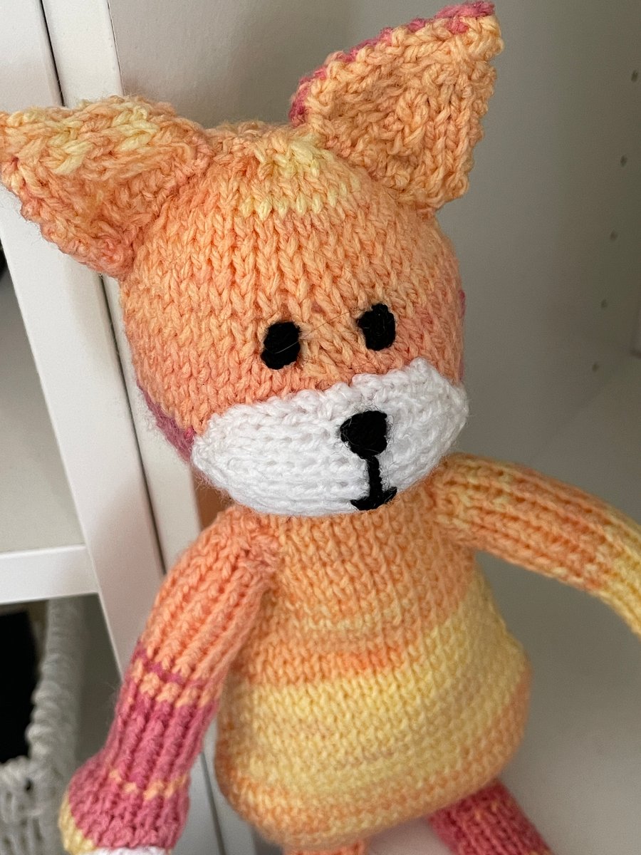 Handknitted soft body cat