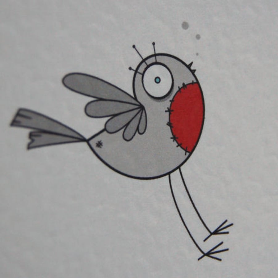 zombie robin christmas card