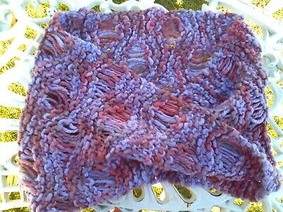 Lacy Twisted Mobius Cowl in Hand-dyed Pima Cotton Purple Plum