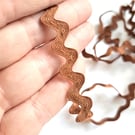 Brown Ric Rac Ribbon Trim, 5 Metres, 11mm Wide Decorative Braid sewing supplies