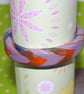 Golden Orange Chevrons Bangle - Handmade - Polymer Clay - Small Fit - Image 6