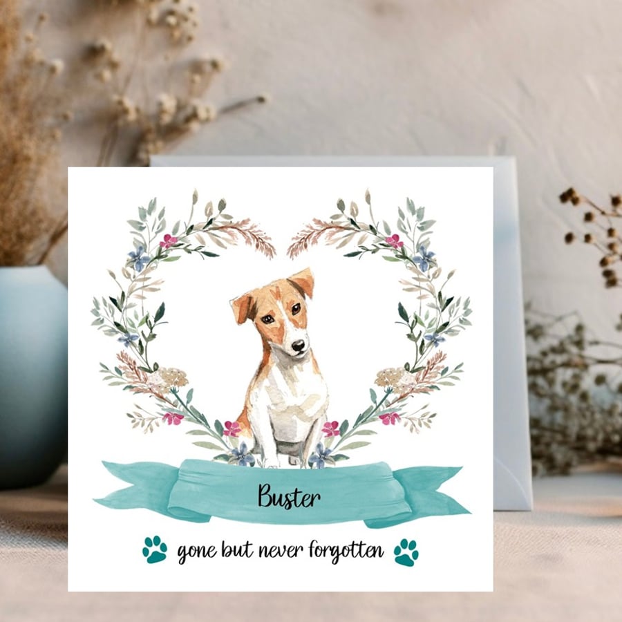 Pet loss - pet sympathy Personalised Watercolour Sympathy and Loss Card 