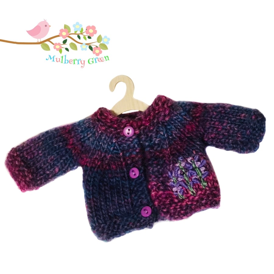 Reserved for Beverly - Embroidered Hand Knitted Spring Cardigan