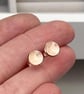 Handmade 9ct rose gold 7mm disc petal stud earrings  - Image 4