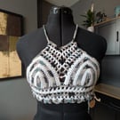 XS handmade crochet halter neck bralette top adjustable 