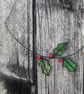 Stained Glass Holly Wreath, Christmas Wreath, Christmas Door Decoration  - Image 1