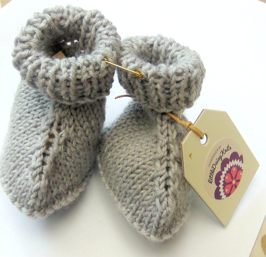 Grey Baby Booties