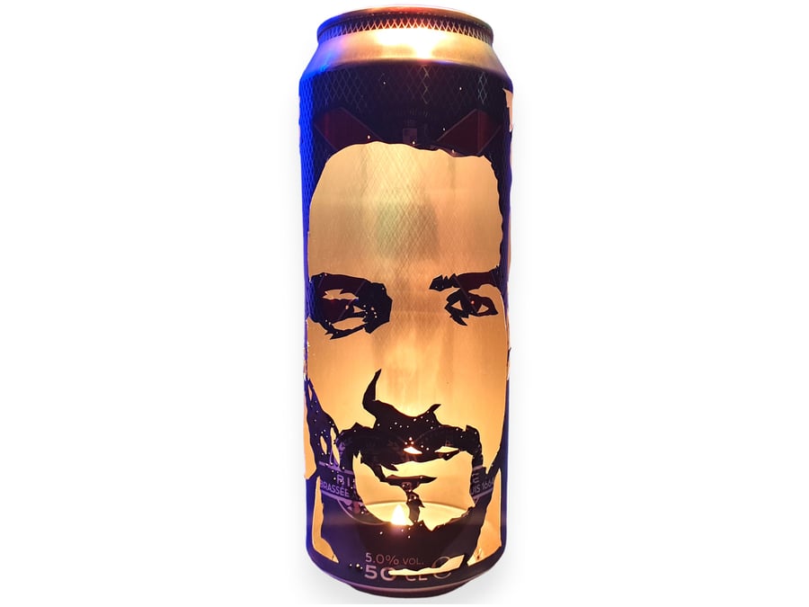 Frank Turner Beer Can Lantern: Pop Art Portrait Candle Lamp - Unique Gift!