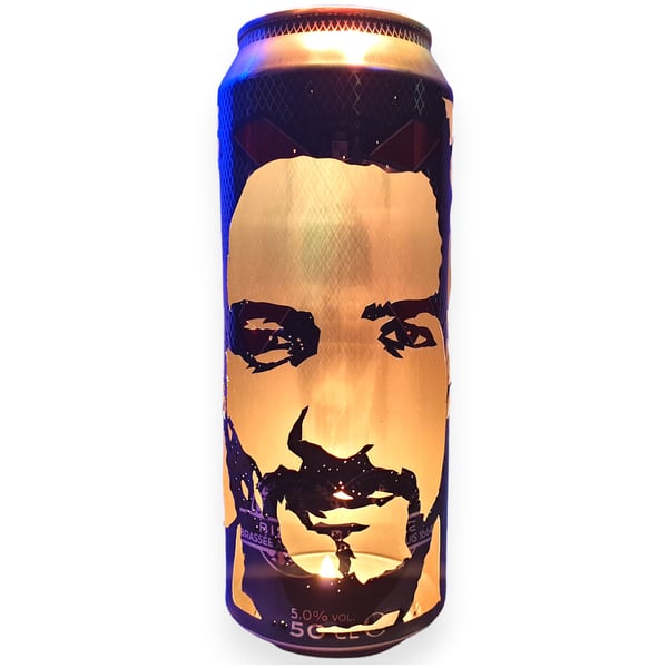 Frank Turner Beer Can Lantern: Pop Art Portrait Candle Lamp - Unique Gift!