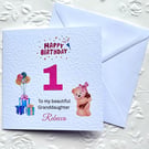 Handmade Personalised Children Birthday Card, Baby Age Birthday Card  C707