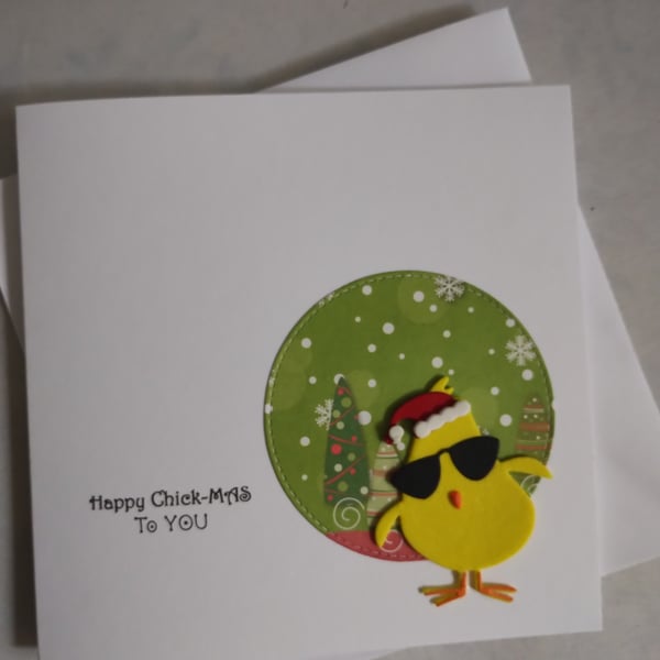 Happy CHICK-mas To YOU - Cute Christmas Card 