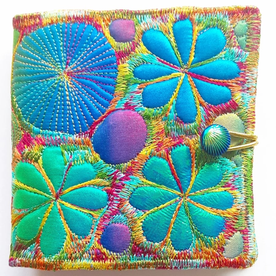 Sewing Needle Case with Free Machine Embroidery 