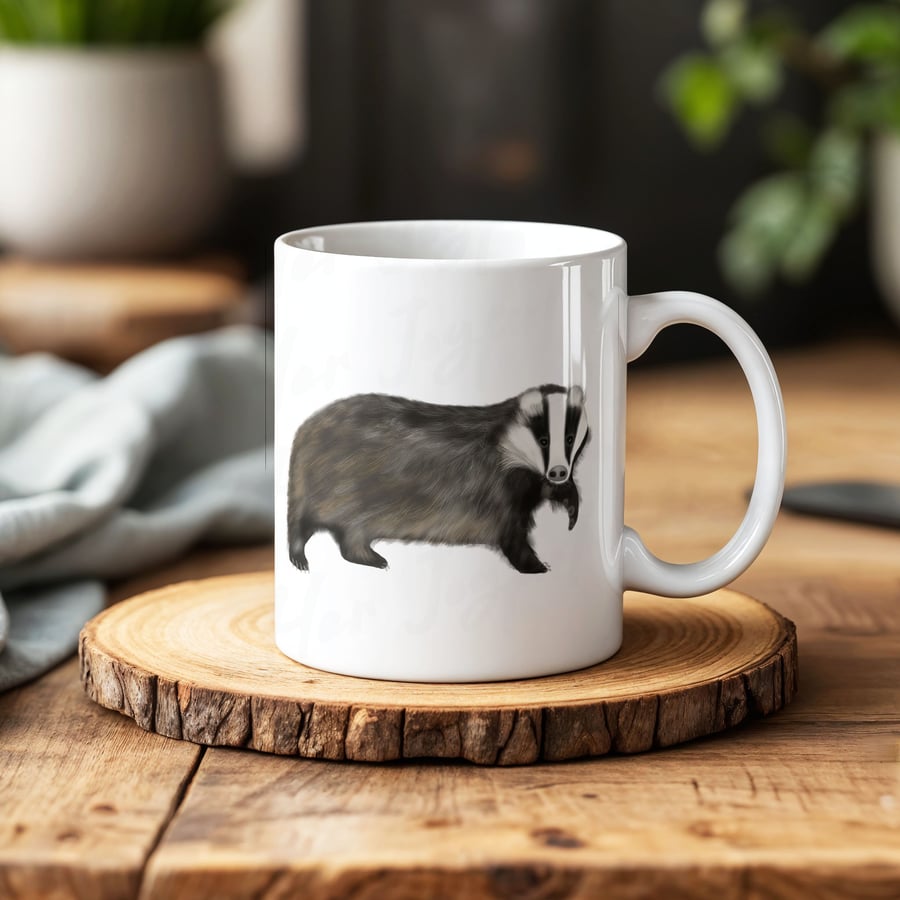 Badger Mug, Badger Drinks Mug, Animal Lover, Tea Mug, Coffee Mug, Coffee Cup