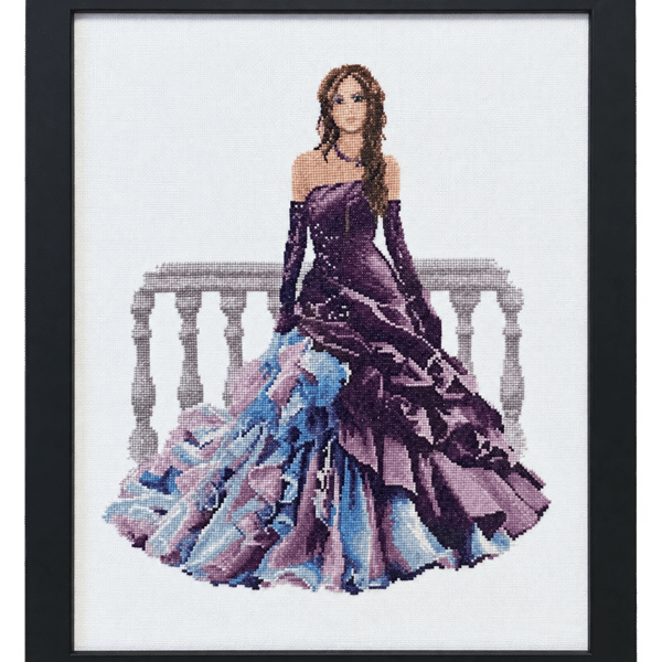 Katrina by John Clayton – Completed Lady Cross-Stitch in Black Frame