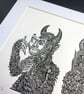 Takes One to Know One - Devils - Ltd. Ed. Large Lino Print - Image 4