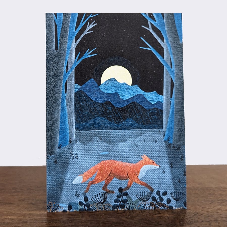 Postcard Fox in the Woods
