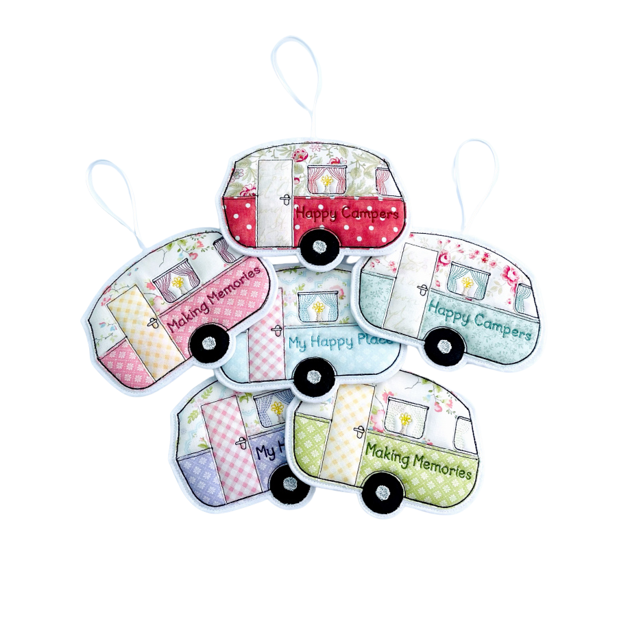 Vintage Caravan Fabric Hanging Decoration