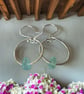 Bohemian Silver Hoop Sea Glass Earrings  - Image 1