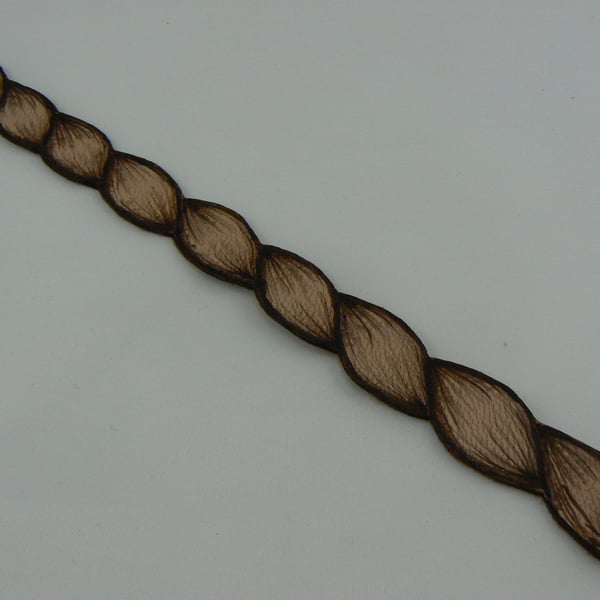 Pyrographed leather bracelet (rope)