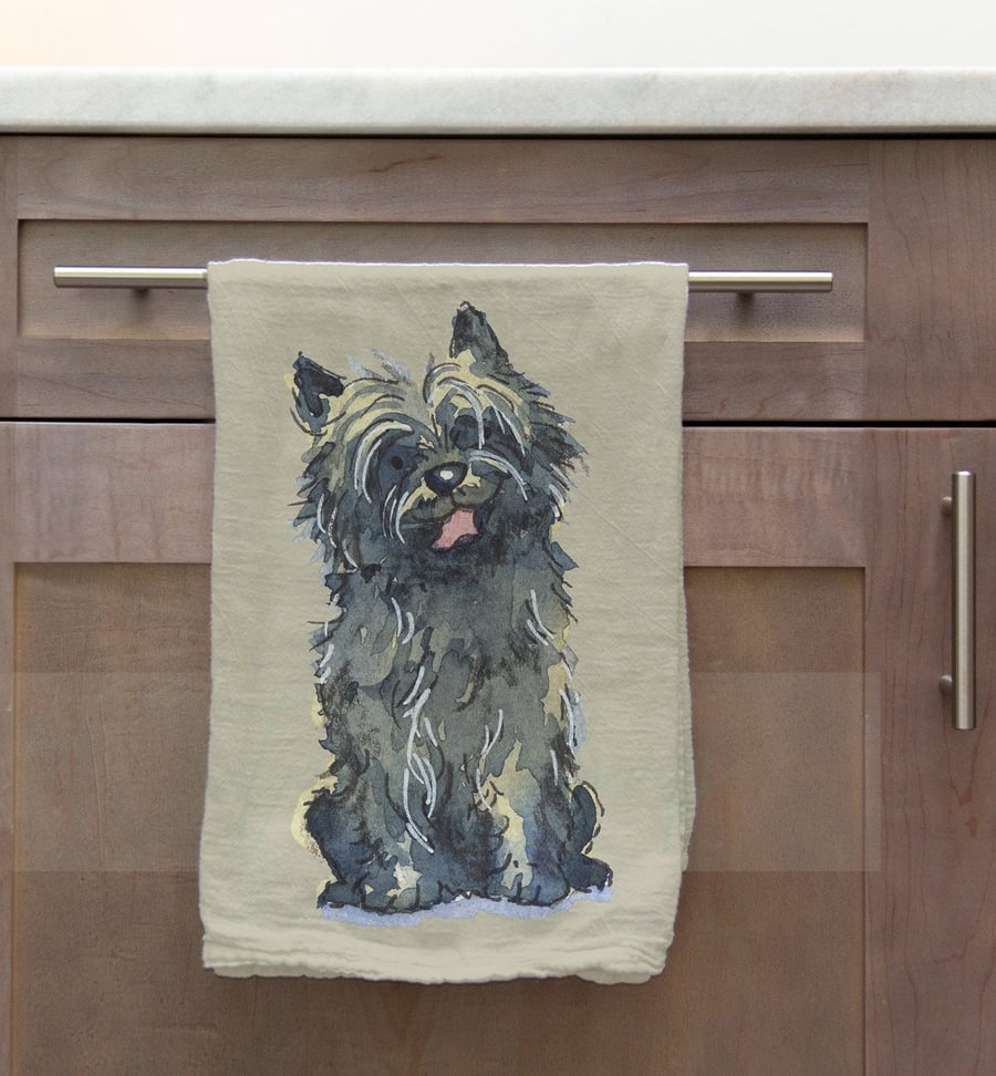 Cairn Terrier Tea Towel