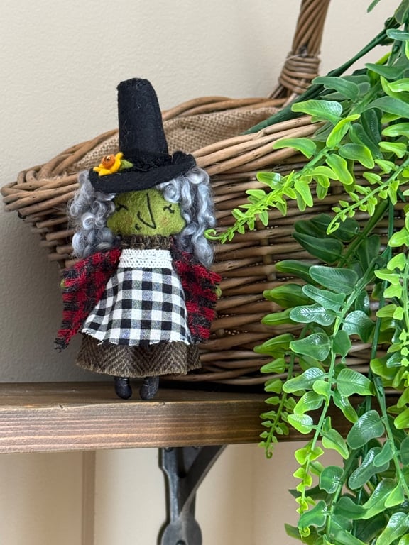 Welsh Lady Witch Art Doll Grey Hair