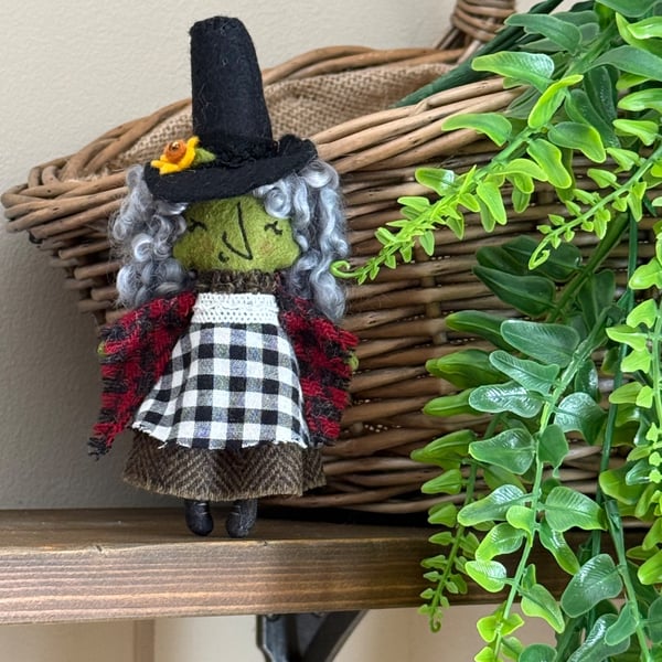 Welsh Lady Witch Art Doll Grey Hair