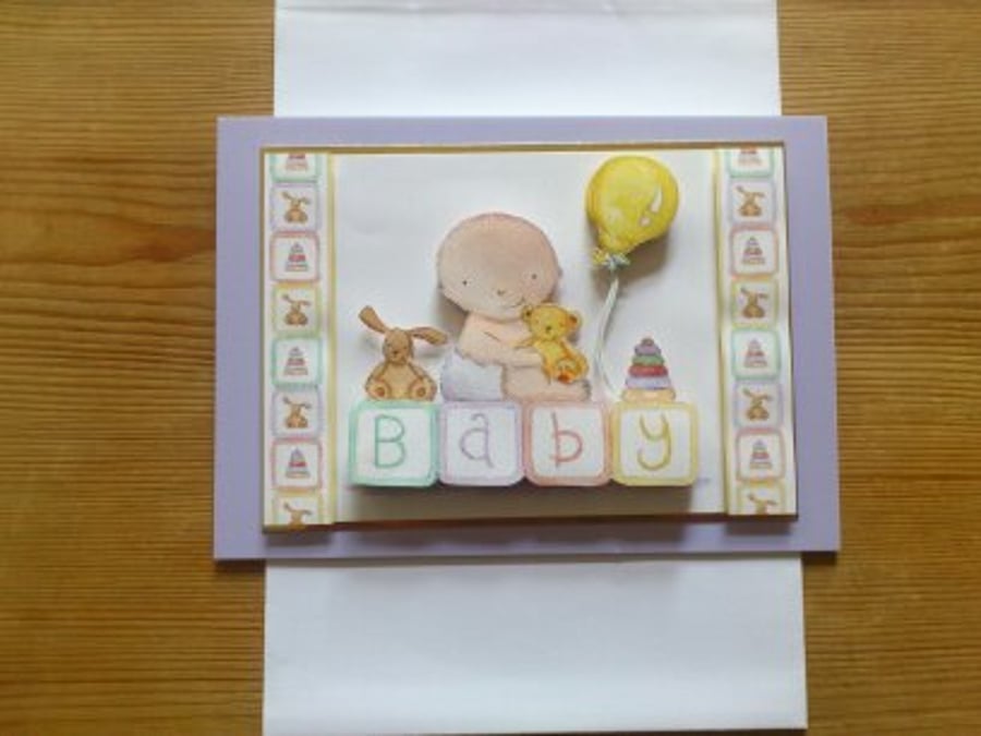 New Baby Card - Lilac