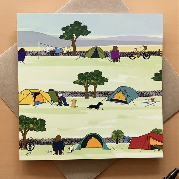 Greetings card - camping - blank inside