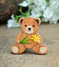 Daffodil Brooch, Handmade Teddy Flower Pin, Daffodil Gift, March Birth Flower - Image 1