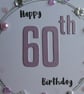 60th Birthday Card - Pastel Wreath Design - Image 5
