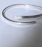 Narrow Hammered Bangle, Sterling Silver - Image 3