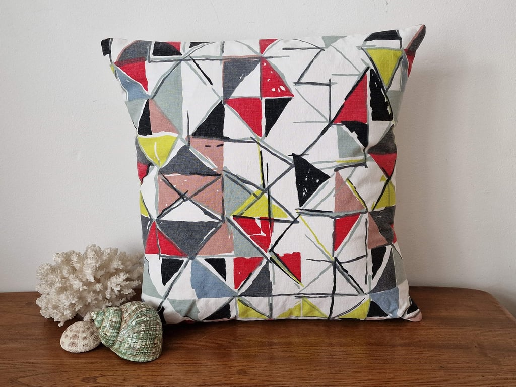 Handmade Robert Tierney David Whitehead 'Toccata' cushion cover vintage fabric