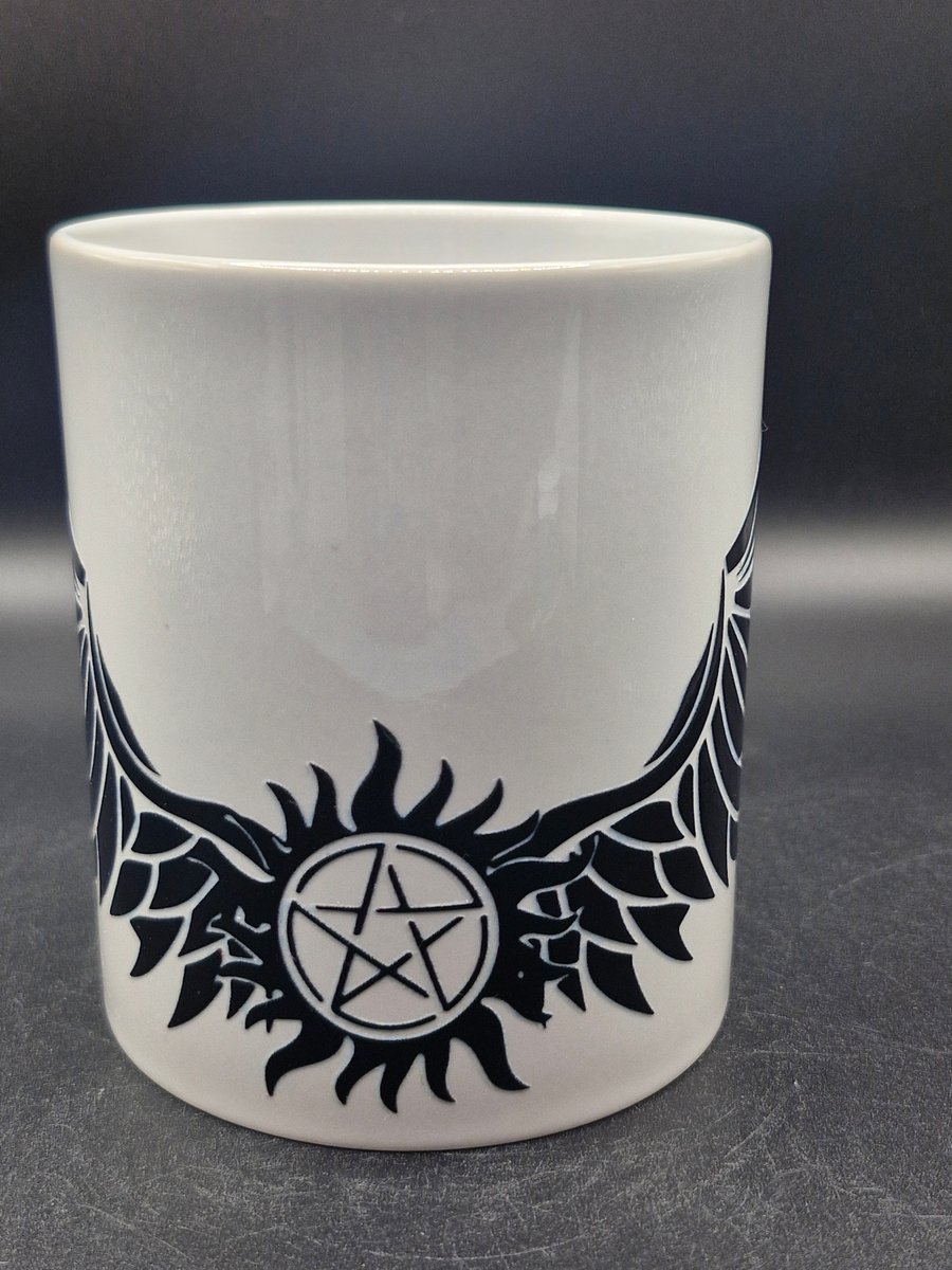 New Supernatural Mug Castiel WingsTV Series Protecton Pentagram Fan Art