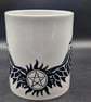 New Supernatural Mug Castiel WingsTV Series Protecton Pentagram Fan Art