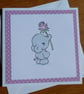 Elephant Holding A Rose Blank Card
