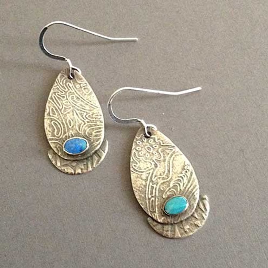 BlueGreen opal earrings