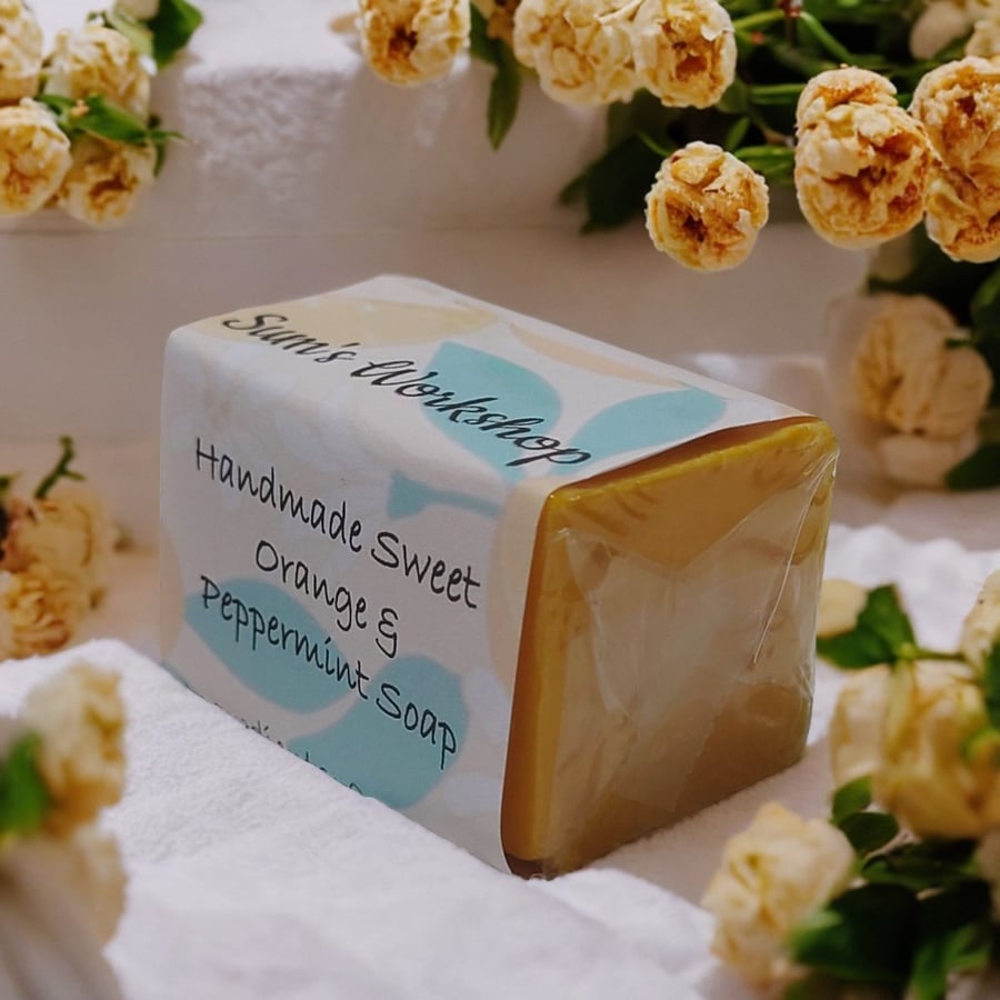 Handmade Sweet Orange and Peppermint Soap