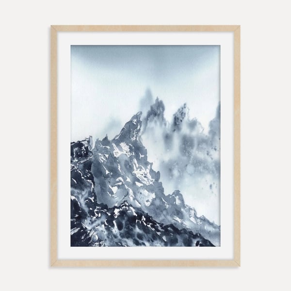 Textured Abstract Mountain Landscape Art Print,... - Folksy