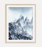 Textured Abstract Mountain Landscape Art Print, Modern Free Flow Wall Art Poster