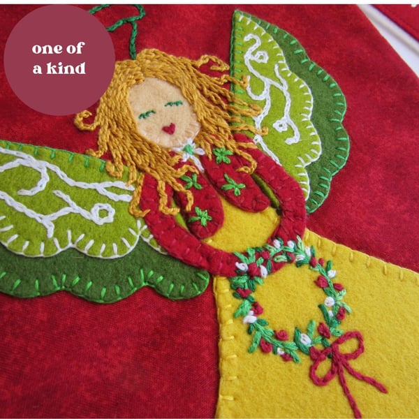 Customised Luxury Christmas Stocking - hand made with applique & embroidery