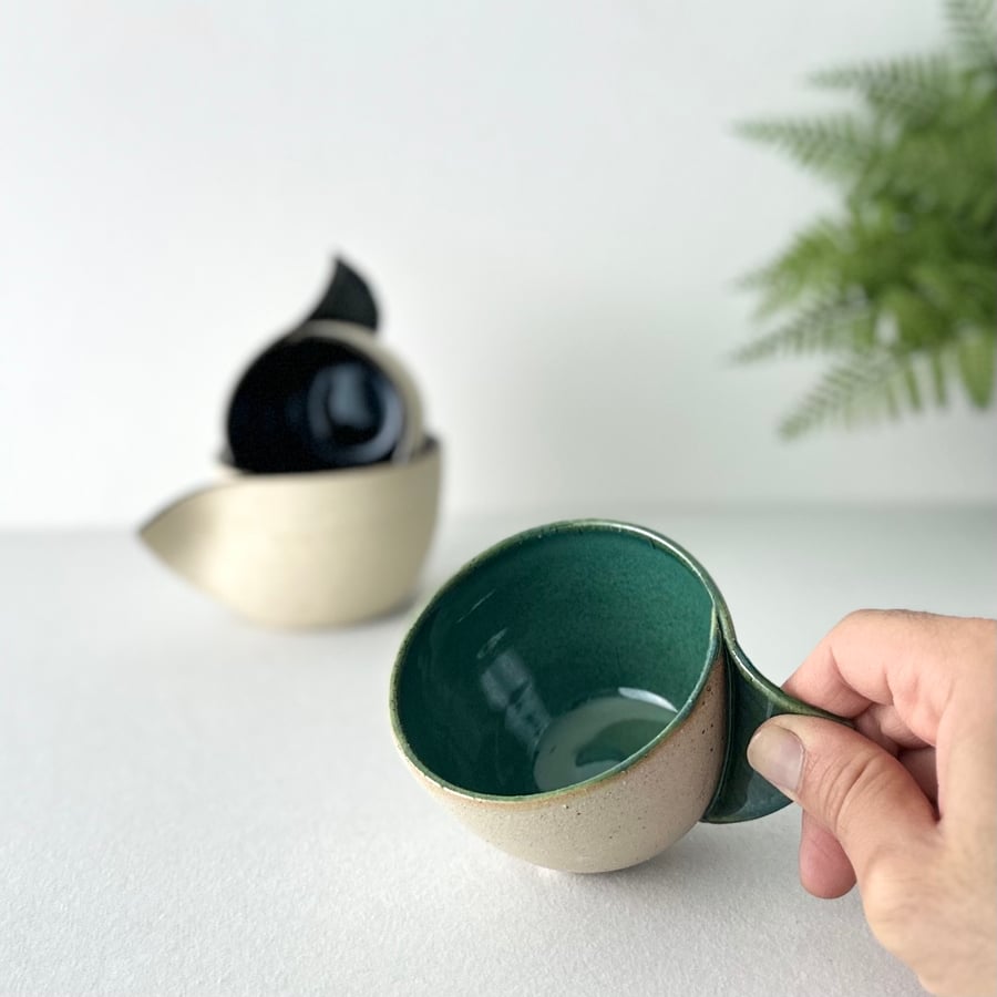 Unique Minimalist Tea Cup, Handmade Coffee Cup